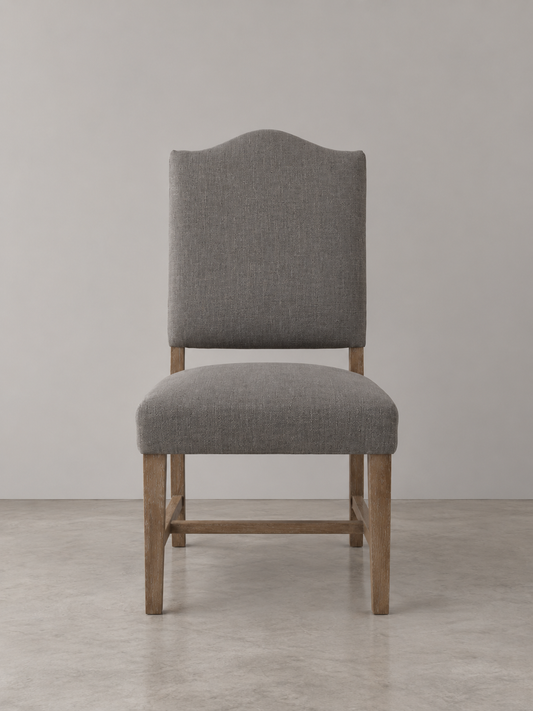 Cui Liu Grayson Upholstered Dining Kitchen Chair in Dark Grey Linen Fabric (Set of 2)