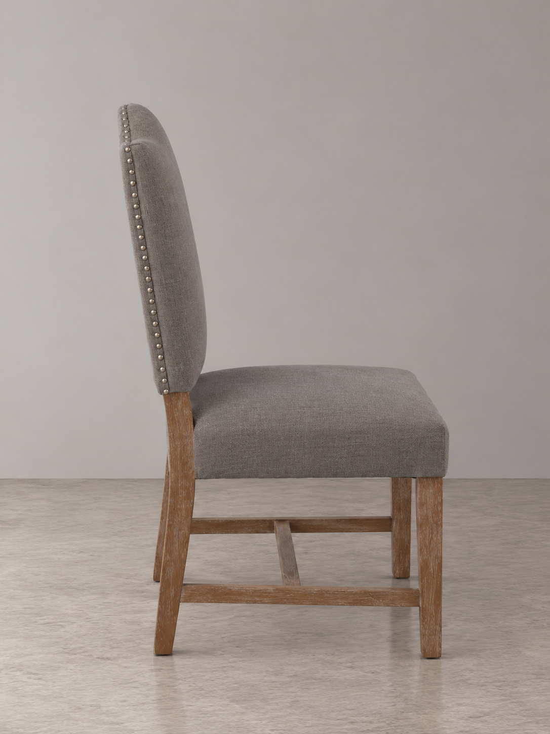 Cui Liu Grayson Upholstered Dining Kitchen Chair in Dark Grey Linen Fabric (Set of 2)