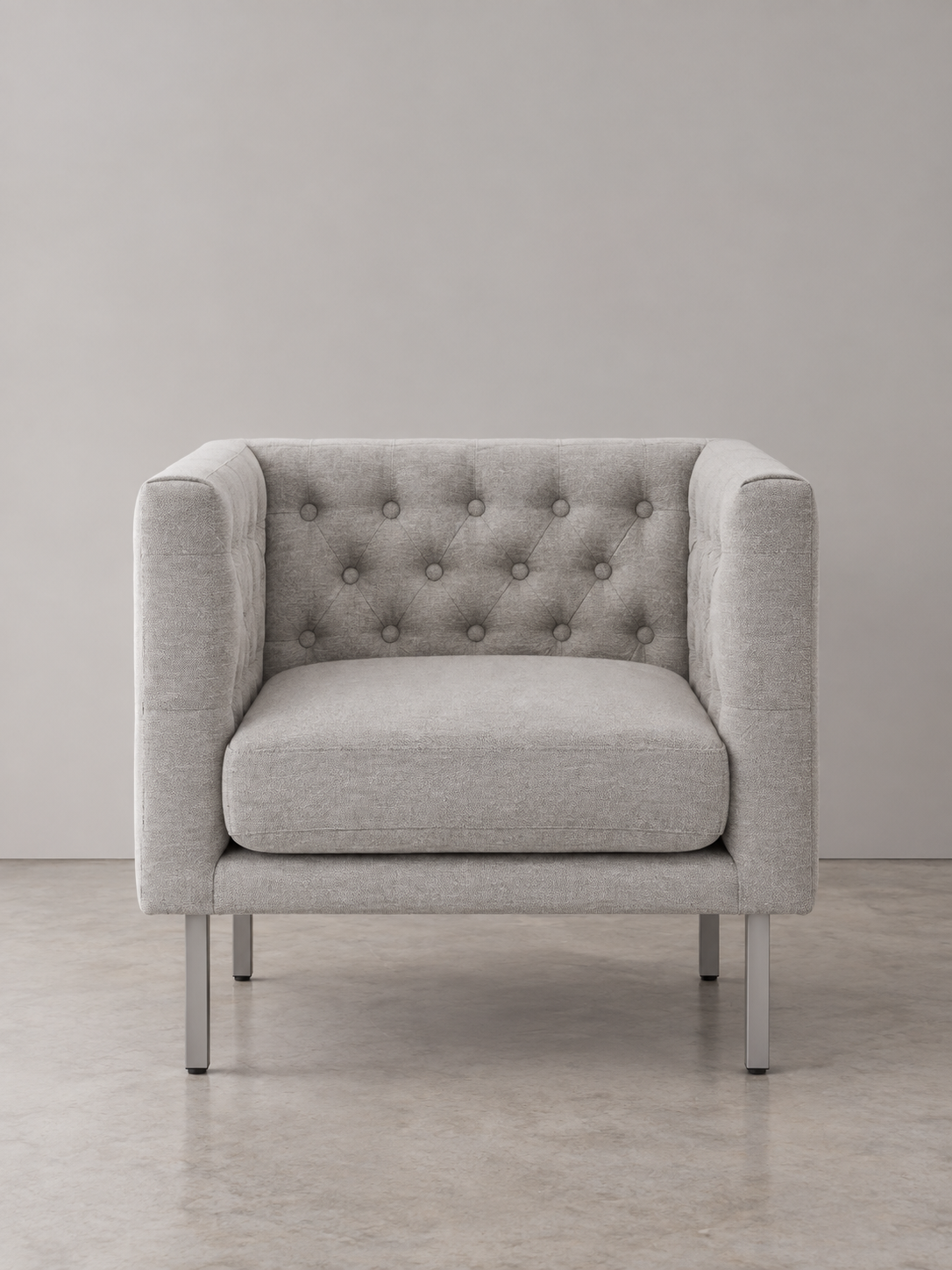 Cui Liu LaVine Tufted Club Chair with Metal Legs, Modern arm Chair for Living Room