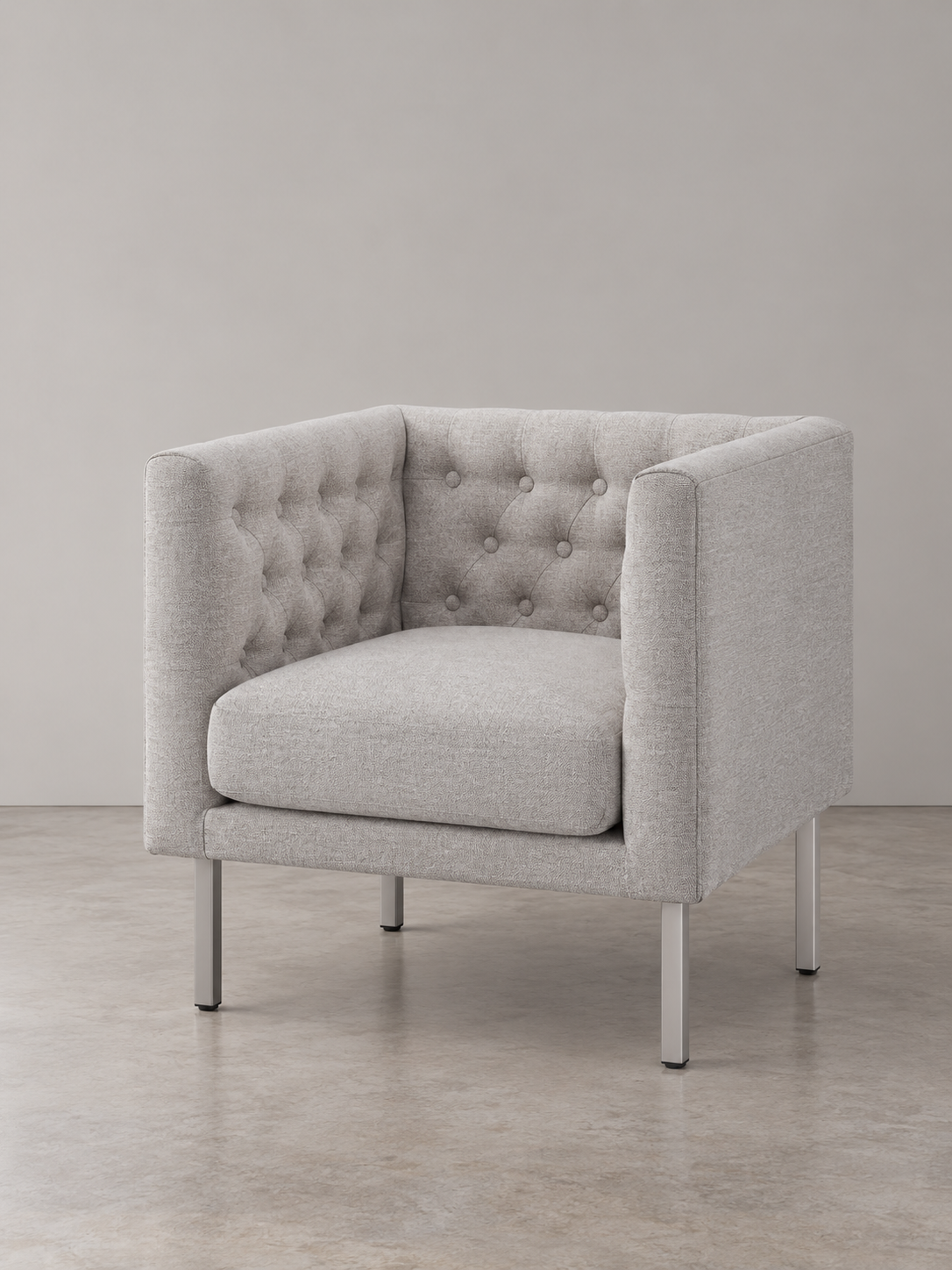 Cui Liu LaVine Tufted Club Chair with Metal Legs, Modern arm Chair for Living Room