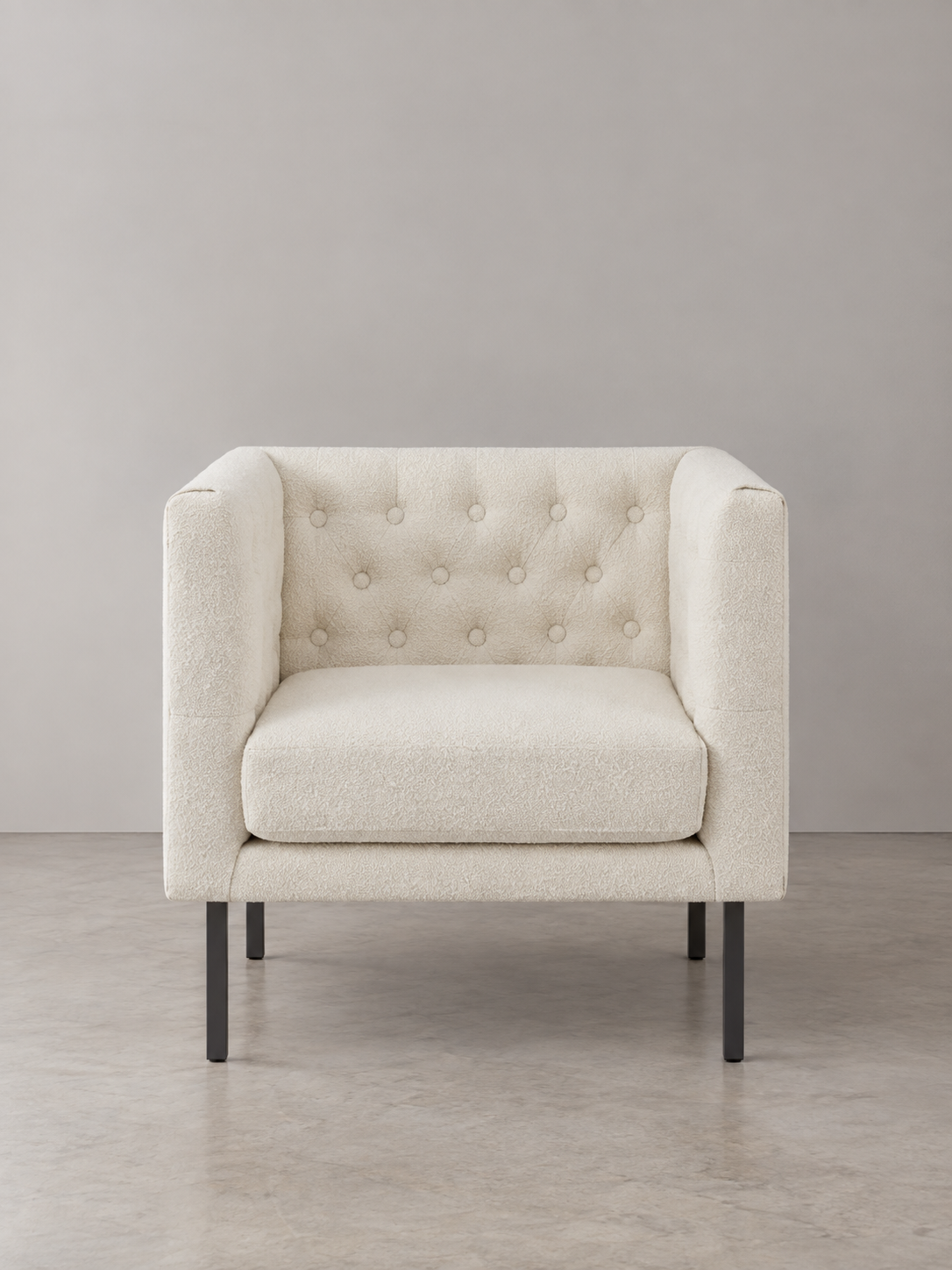 Cui Liu LaVine Tufted Club Chair with Metal Legs, Modern arm Chair for Living Room