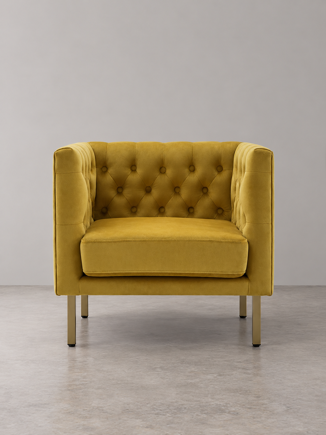 Cui Liu LaVine Tufted Club Chair with Metal Legs, Modern arm Chair for Living Room