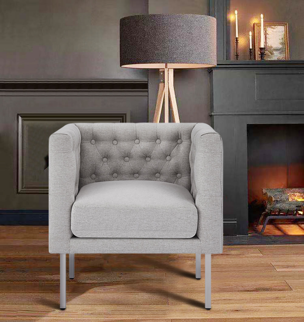 Cui Liu LaVine Tufted Club Chair with Metal Legs, Modern arm Chair for Living Room